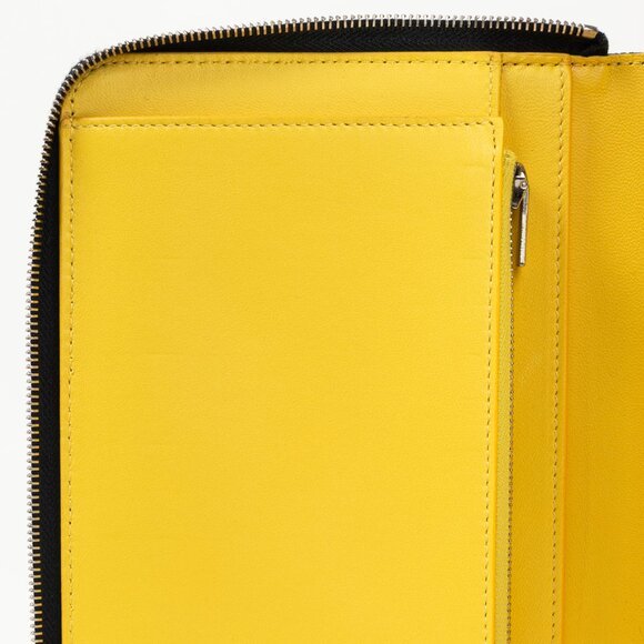 Celine Black Leather Yellow-Interior Zip Around Organizer Wallet - Picture 10 of 11